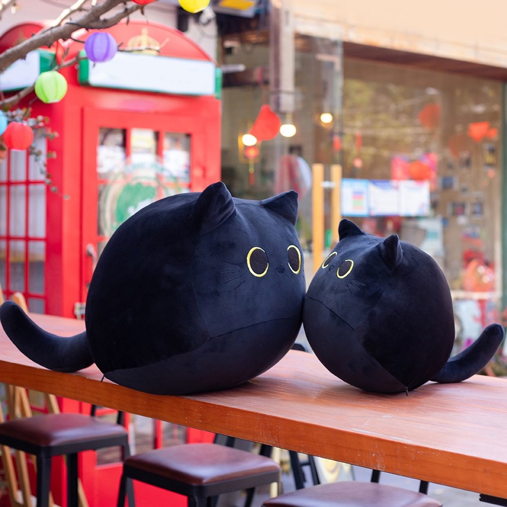 Charming Soft Toy Pillows Featuring a Cute Black Cat Design at 16 Inches - Picture 20 of 29