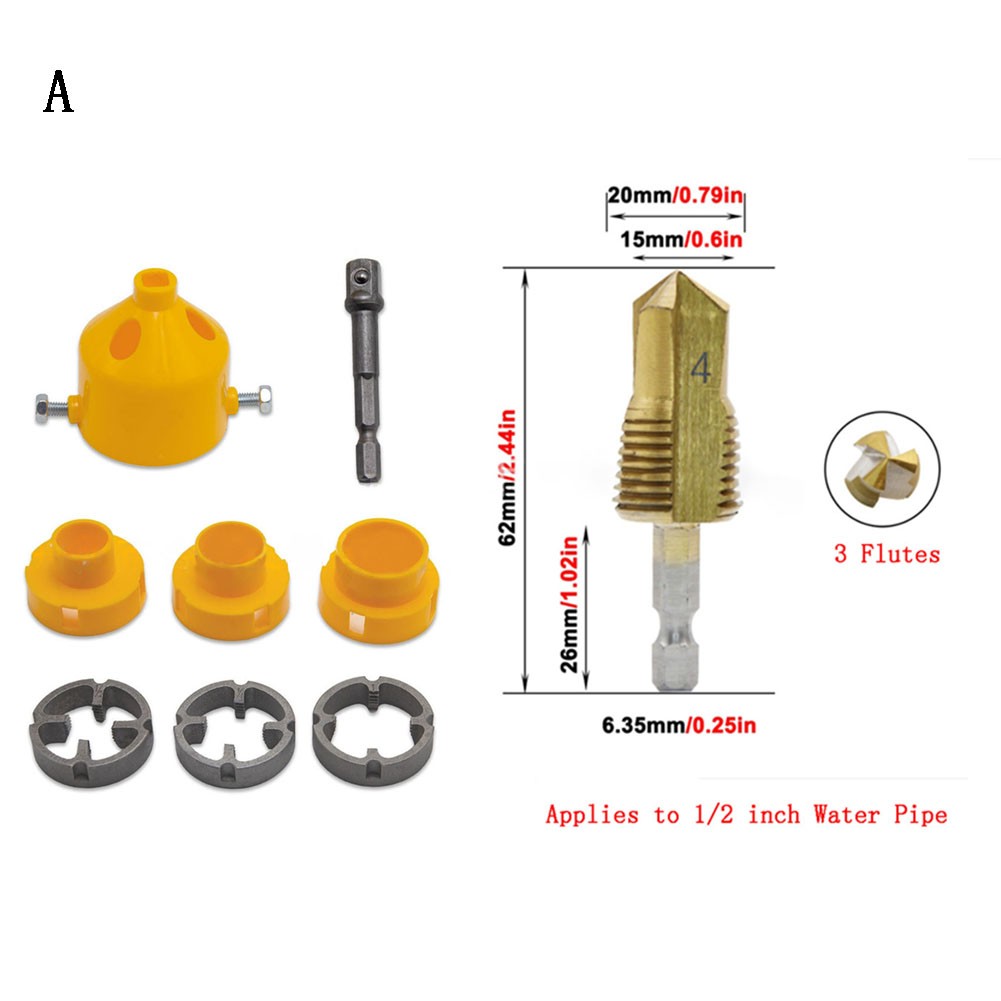 Robust Pipe Threading Kit with Convenient Buckle Design for Electric Drills - Picture 13 of 48