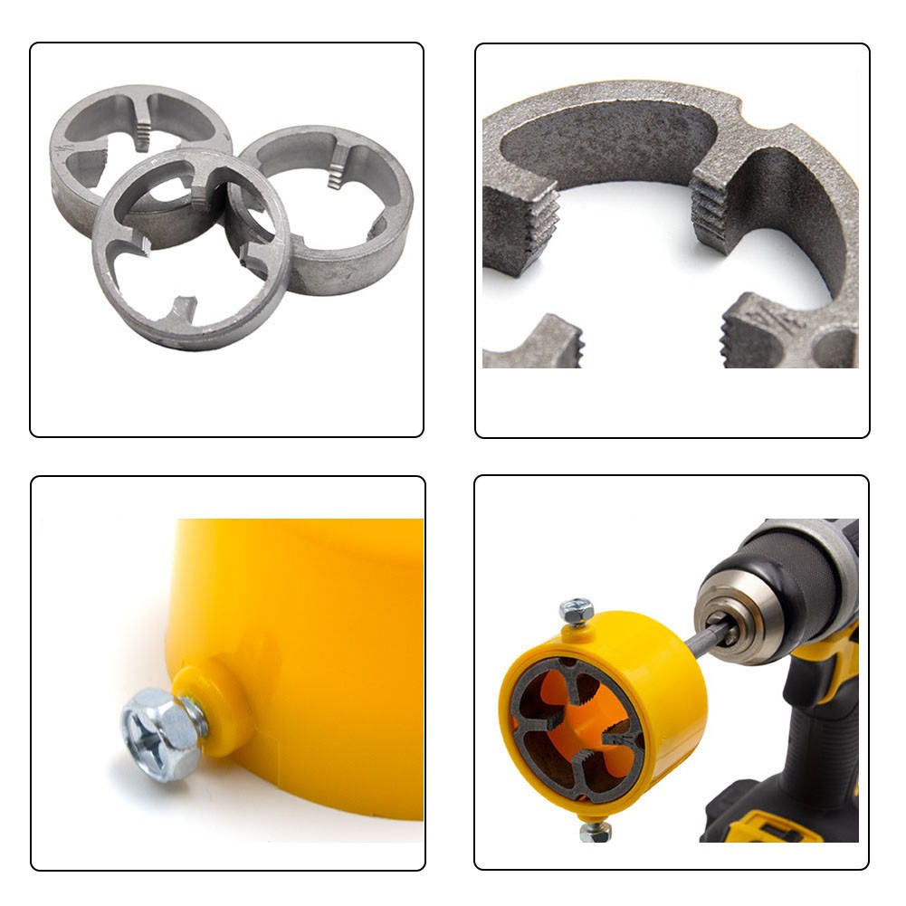 Robust Pipe Threading Kit with Convenient Buckle Design for Electric Drills - Picture 17 of 48