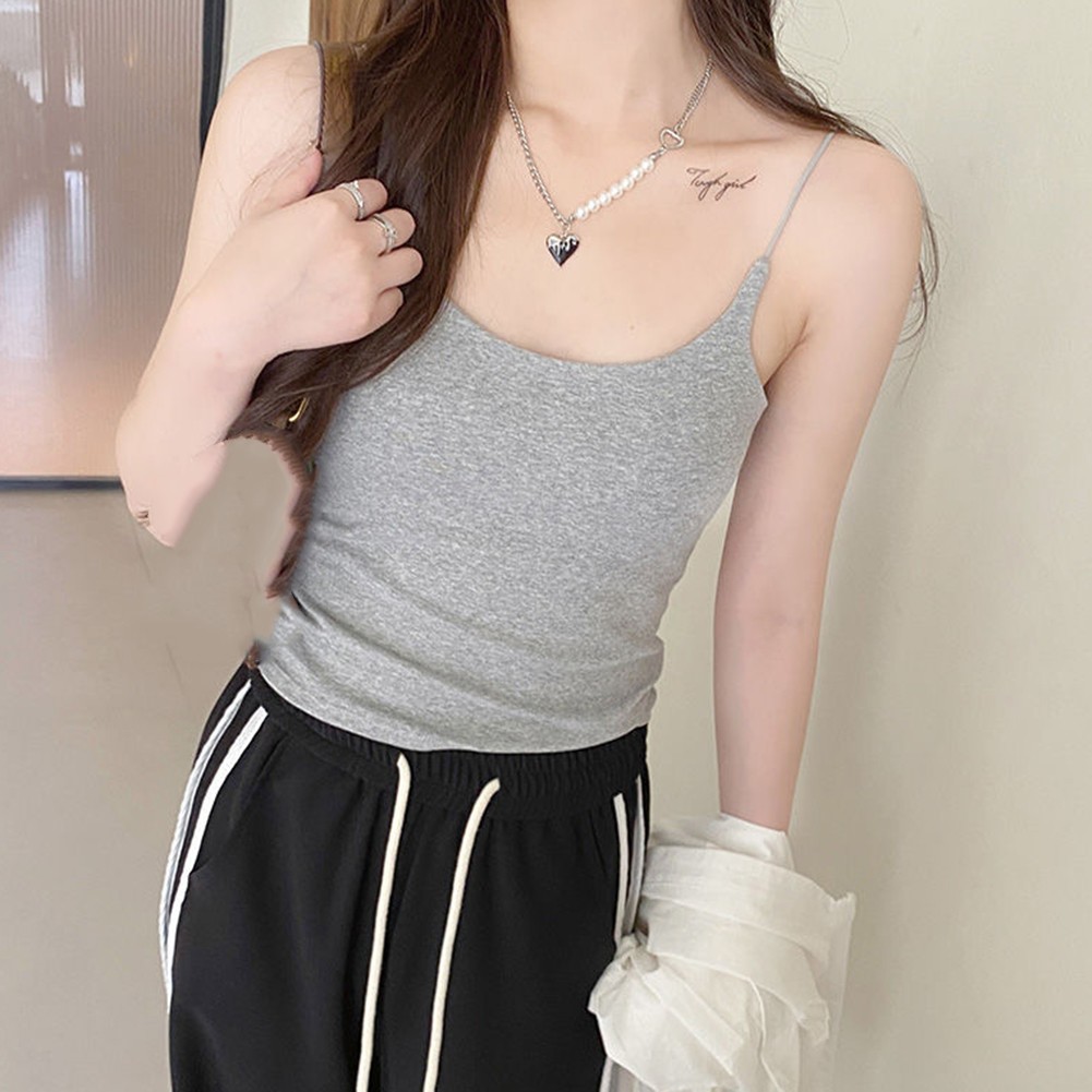 Women's Camisole with Comfortable Strap Bra Pad Perfect for Any Occasion - Picture 35 of 35