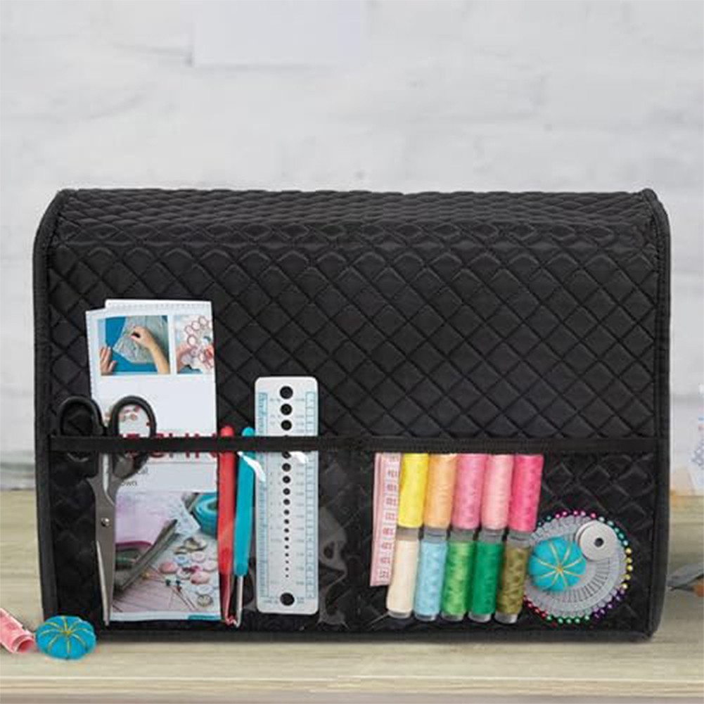 Dust resistant sewing machine cover fitted with tool storage tas - Produktbild 10
