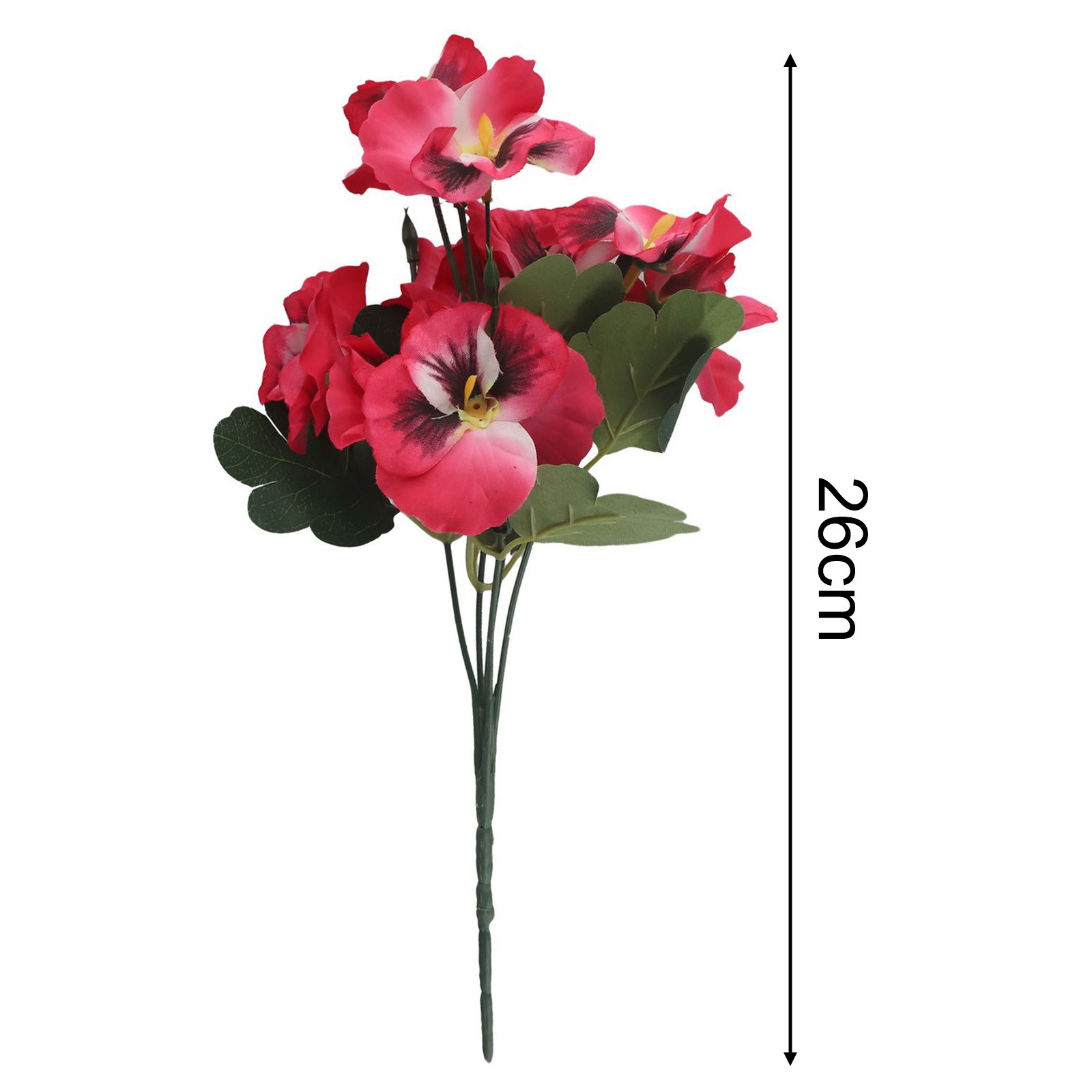 Gorgeous Pansy Artificial Flower Bouquet for Home Plant Decor 10 Heads 26cm - Picture 34 of 72
