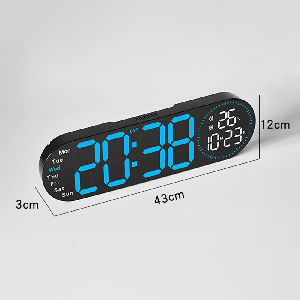 Stylish LED Digital Wall Clock for Home Office with Ambient Lighting Feature