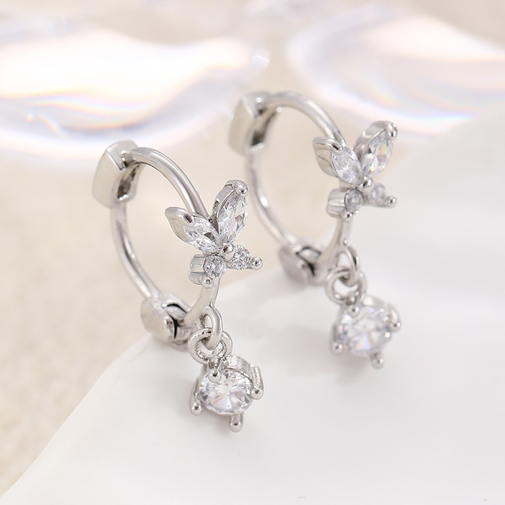 Seductive Minimalist Copper and Zircon Flower Earrings for Any Occasion - Picture 16 of 16