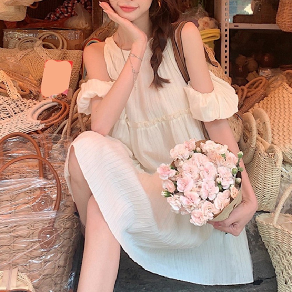 Playful Summer Dress with Short Sleeves Designed Exclusively for Women - Picture 19 of 52