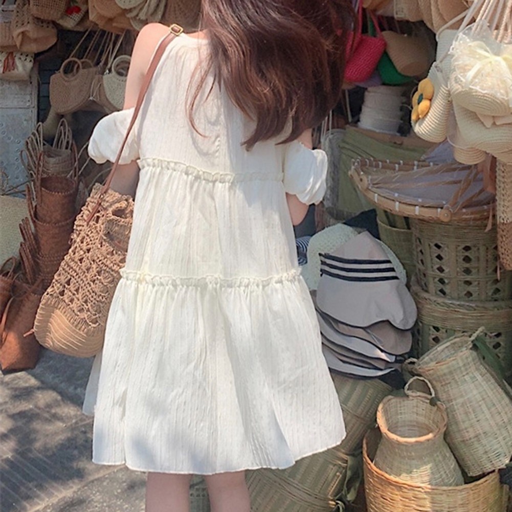Playful Summer Dress with Short Sleeves Designed Exclusively for Women - Picture 20 of 52