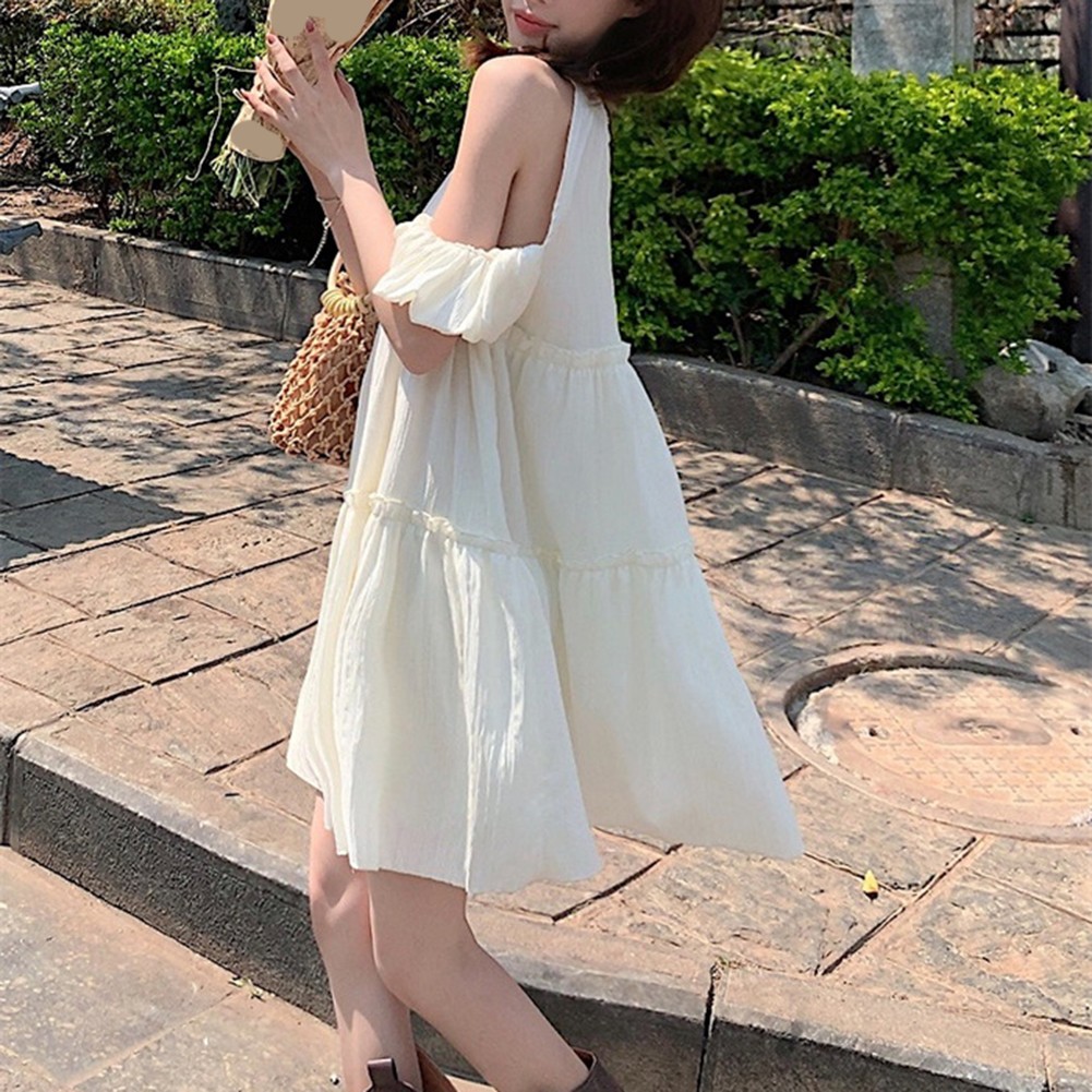 Playful Summer Dress with Short Sleeves Designed Exclusively for Women - Picture 22 of 52