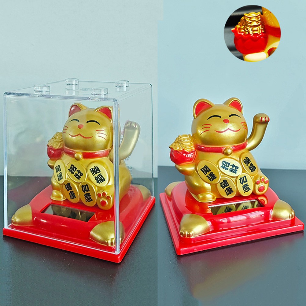 Dekorative Solar winkende Katze Figur symbolisiert Glück für jede Umgebung - Bild 25 von 28