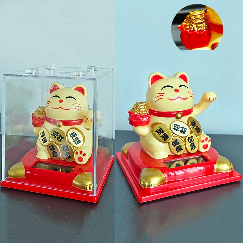 Dekorative Solar winkende Katze Figur symbolisiert Glück für jede Umgebung - Bild 20 von 28