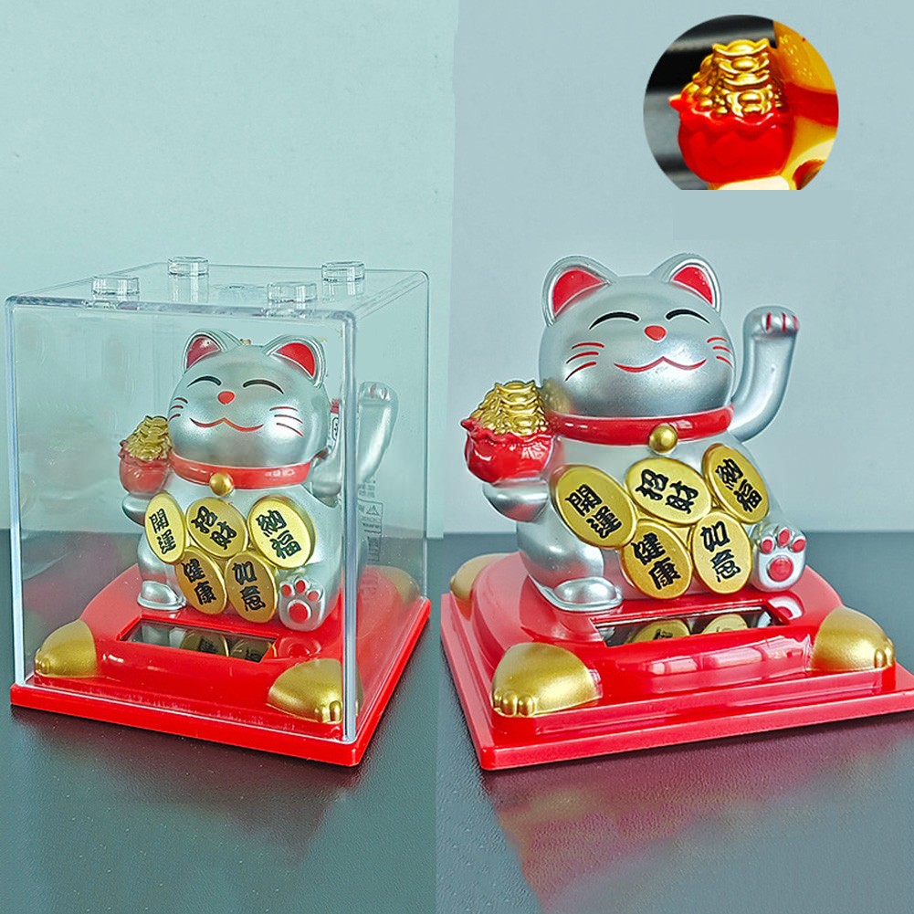 Dekorative Solar winkende Katze Figur symbolisiert Glück für jede Umgebung - Bild 28 von 28