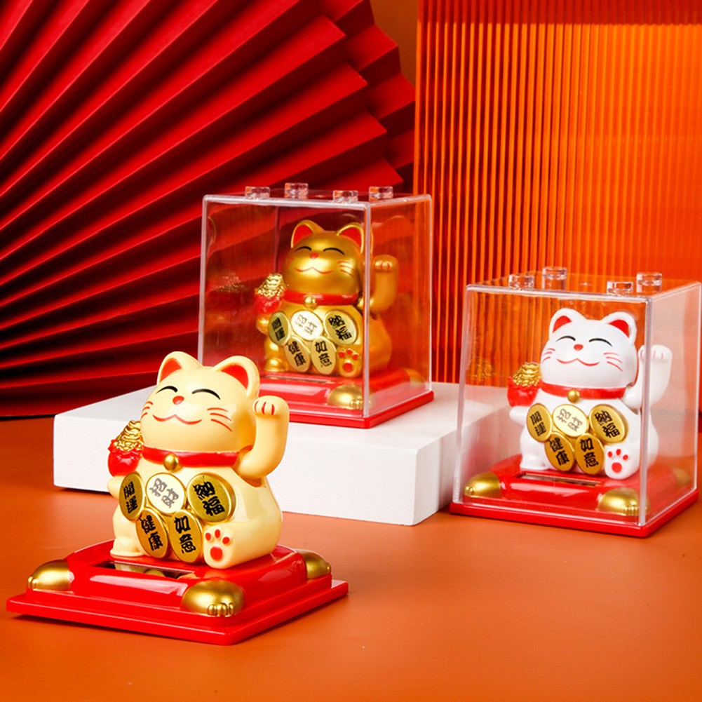 Dekorative Solar winkende Katze Figur symbolisiert Glück für jede Umgebung - Bild 15 von 28