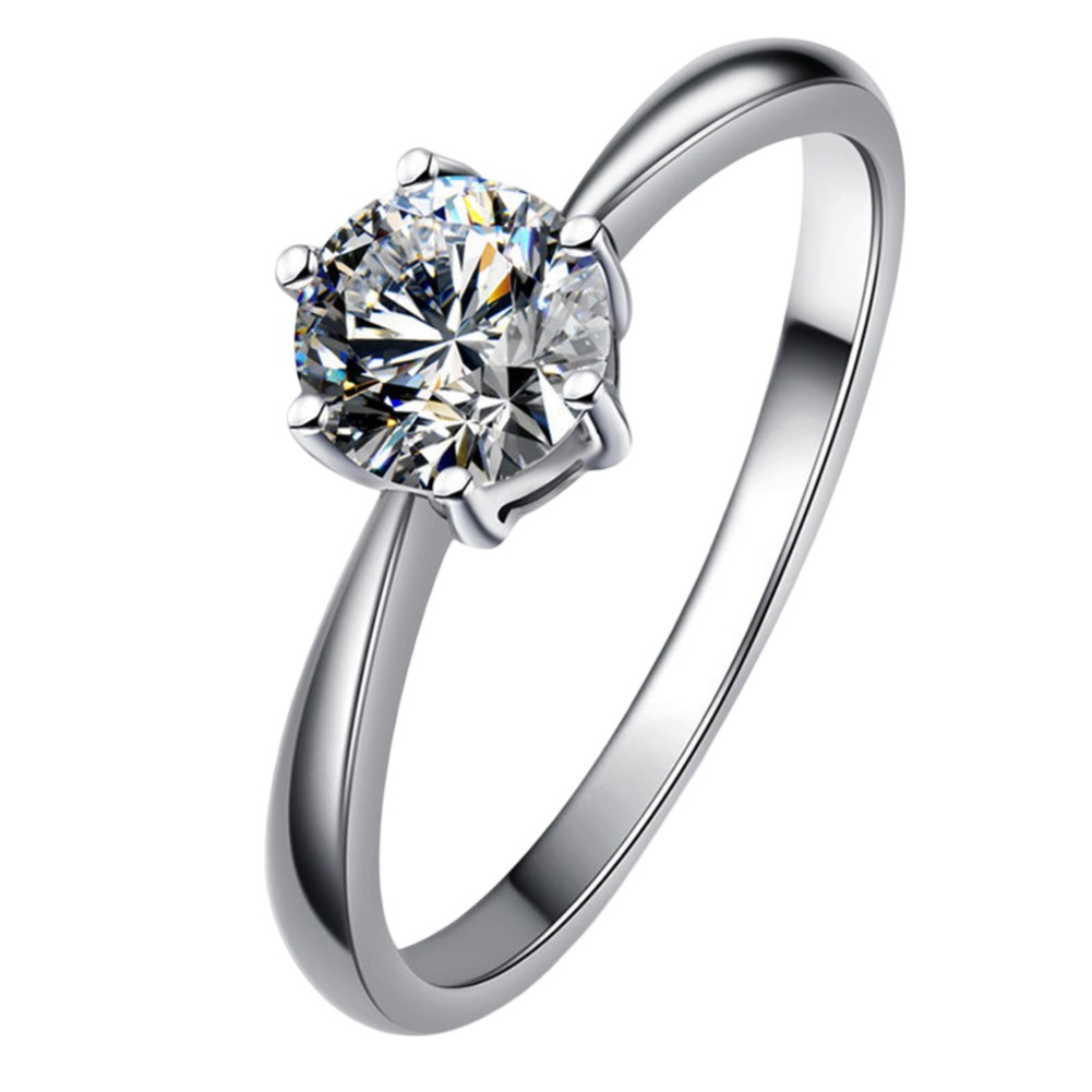 Fashionable Adjustable Ring Featuring Classic Six Claw Mousan Diamonds