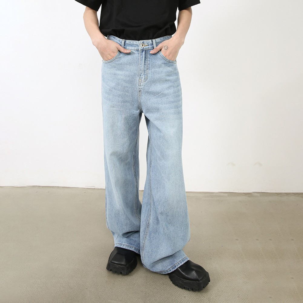 Modische Herren Baggy Jeans Hose mit weiten Beinen für Freizeit Outfits - Bild 17 von 40