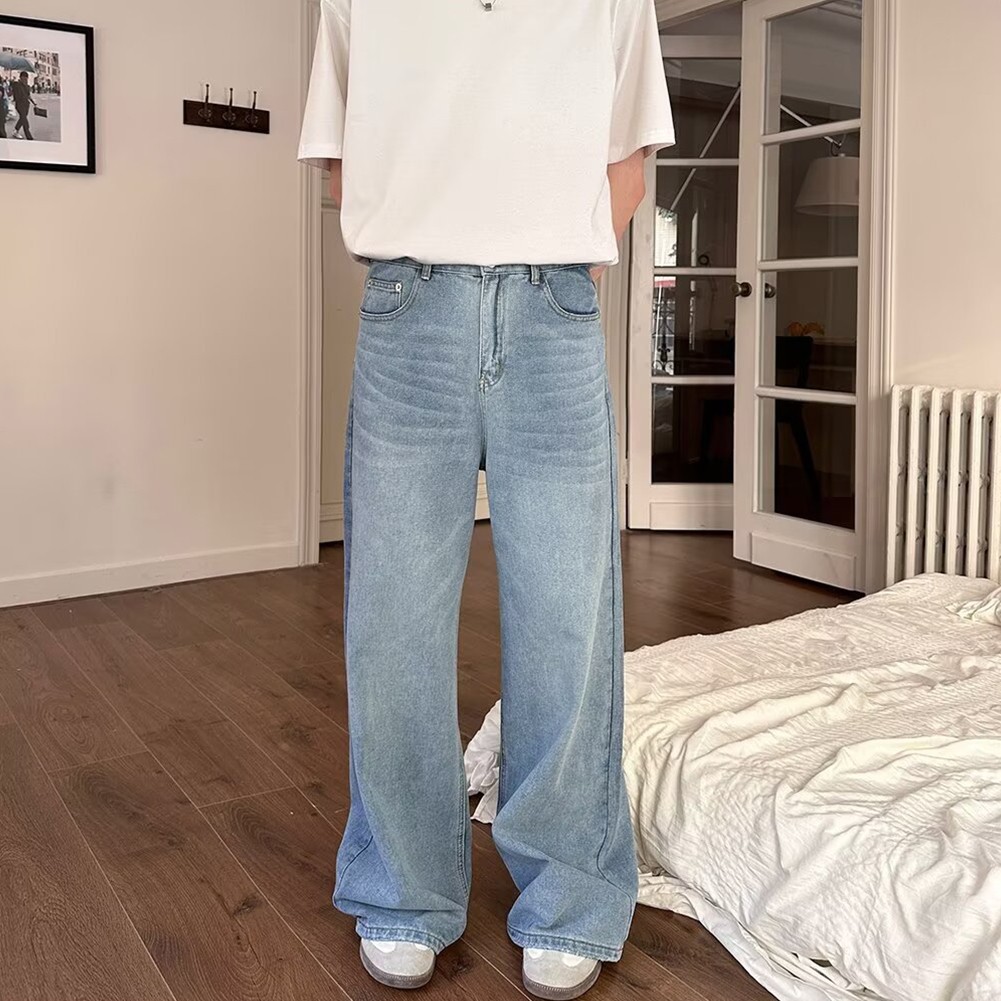 Modische Herren Baggy Jeans Hose mit weiten Beinen für Freizeit Outfits - Bild 19 von 40