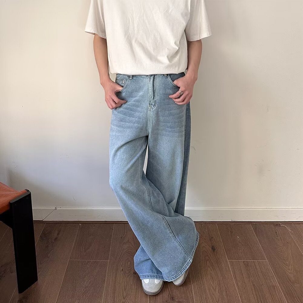 Modische Herren Baggy Jeans Hose mit weiten Beinen für Freizeit Outfits - Bild 15 von 40