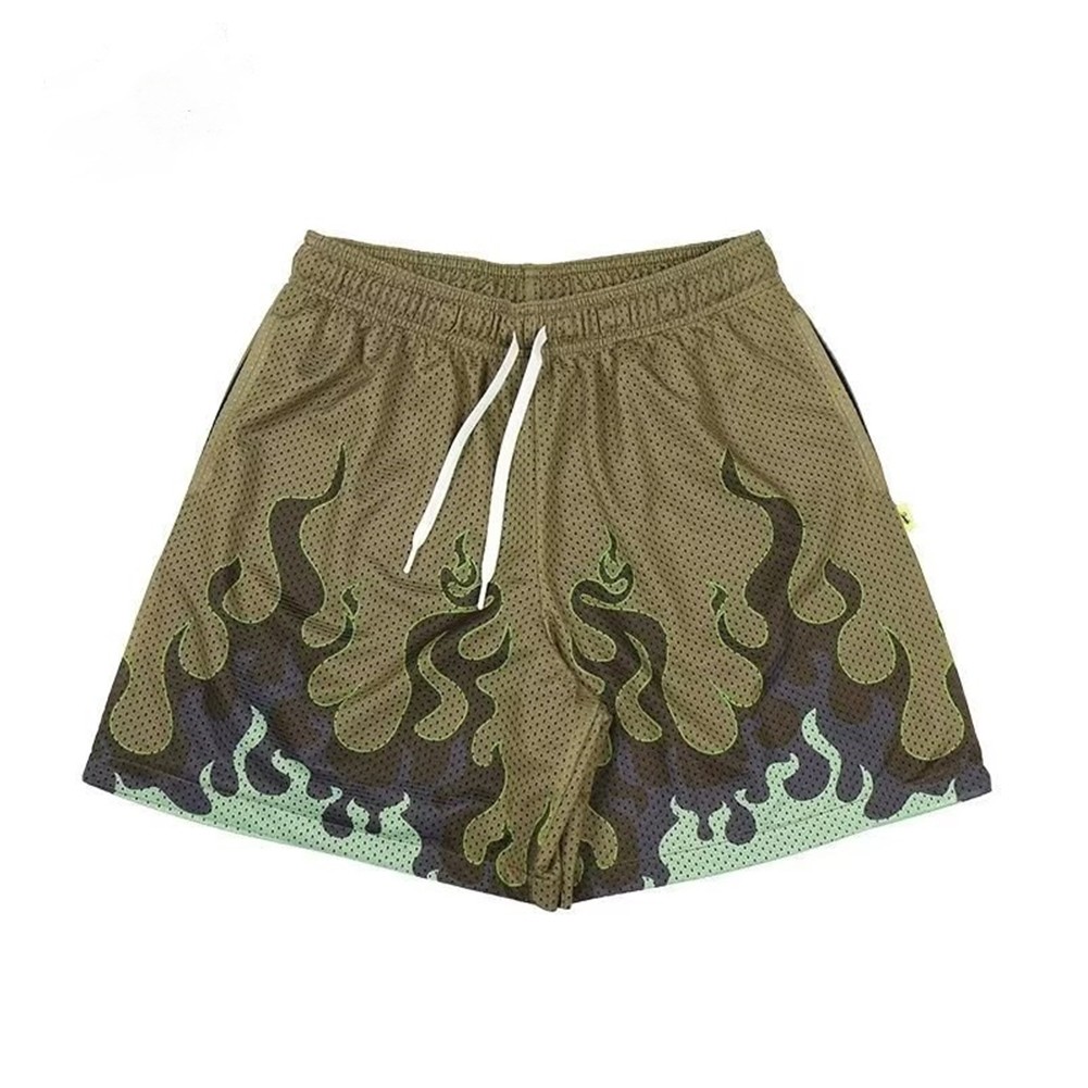 Men's Quick Drying Baggy Flame Print Shorts for Gym Basketball and Running - Picture 7 of 11