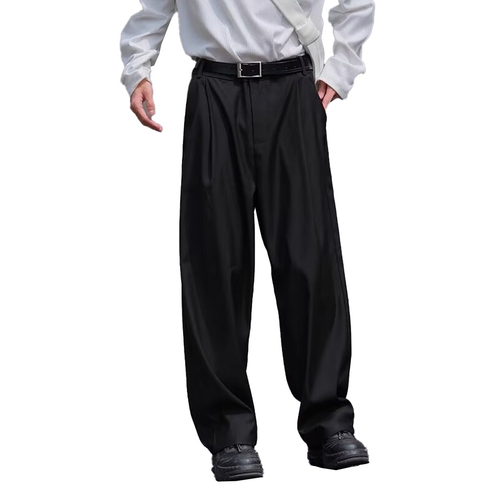 Casual Men's Wide Leg Pants Straight Cut Vintage Trousers Available Now