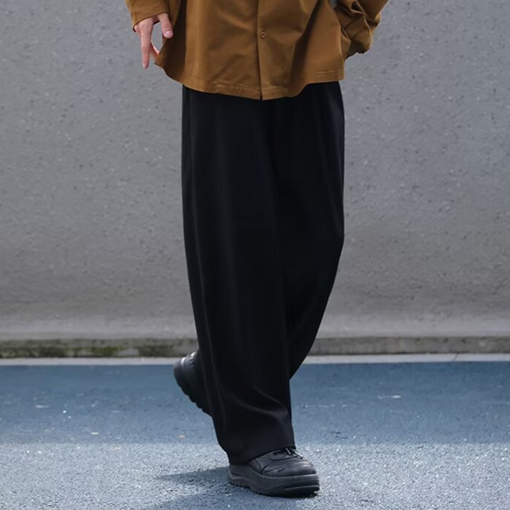 Casual Men's Wide Leg Pants Straight Cut Vintage Trousers Available Now - Picture 16 of 28