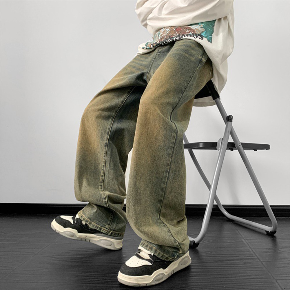 Herren Freizeit Wide Leg Jeans Retro Style Baggy Hose für Street Wear - Bild 11 von 52