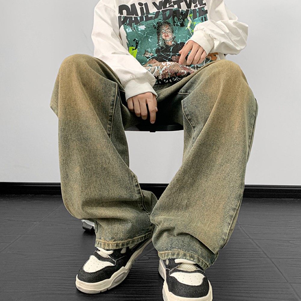 Herren Freizeit Wide Leg Jeans Retro Style Baggy Hose für Street Wear - Bild 17 von 52