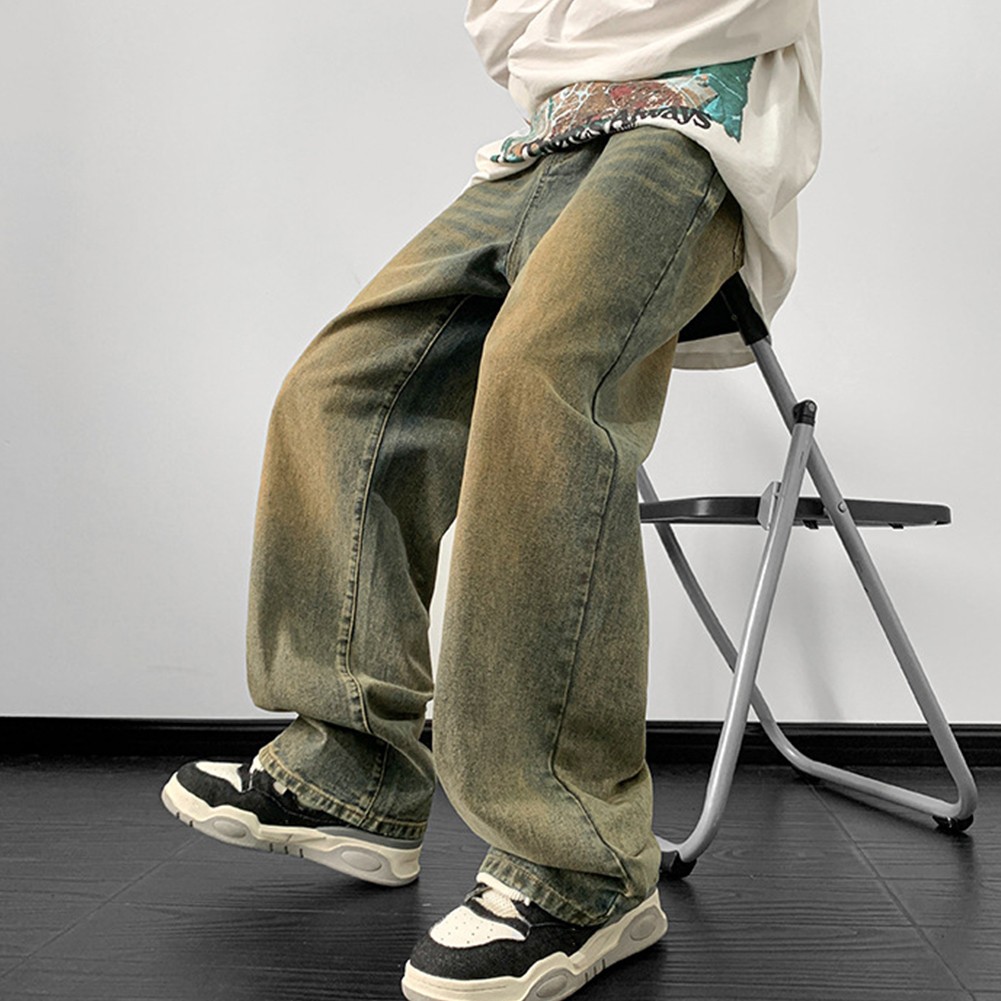 Herren Freizeit Wide Leg Jeans Retro Style Baggy Hose für Street Wear - Bild 12 von 52