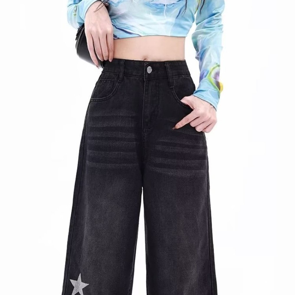 Süße und bequeme Damen High Waist lockere gerade Hose mit Sternen - Bild 16 von 32