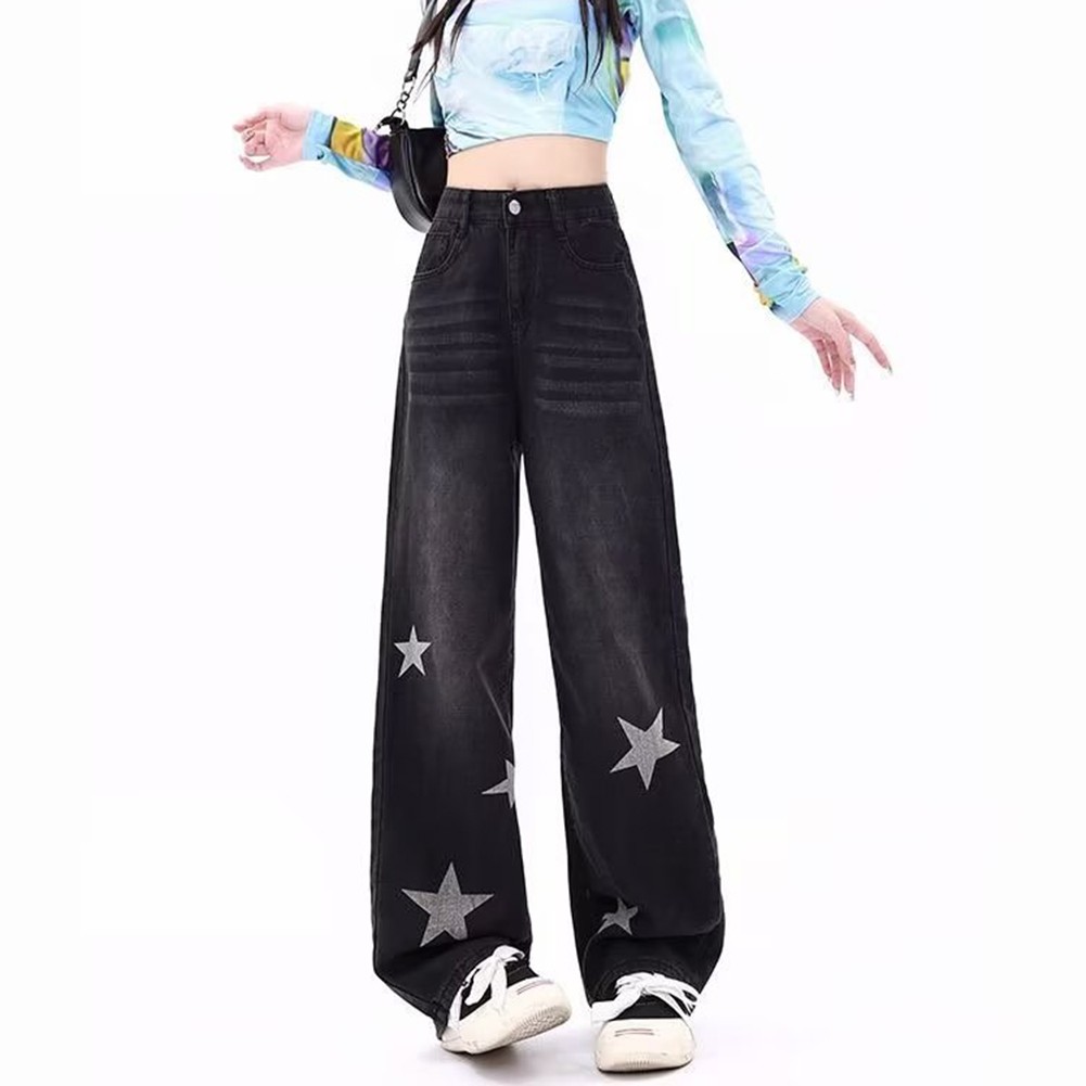 Süße und bequeme Damen High Waist lockere gerade Hose mit Sternen - Bild 15 von 32