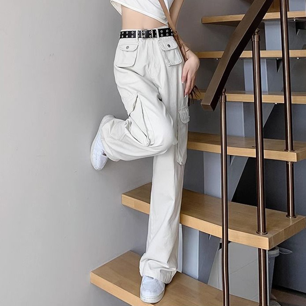 Modern Women's White Straight Pants High Waist and Casual Style Combination - Bild 15 von 32