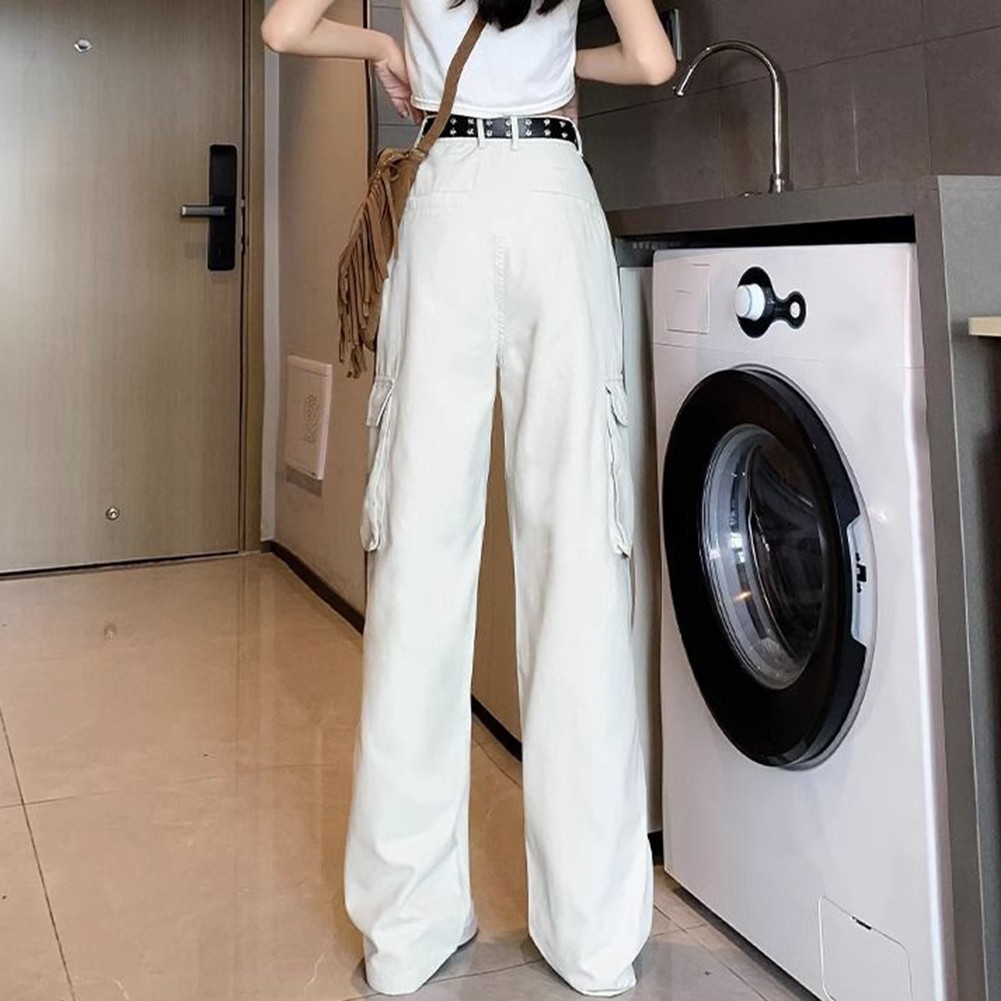 Modern Women's White Straight Pants High Waist and Casual Style Combination - Bild 16 von 32
