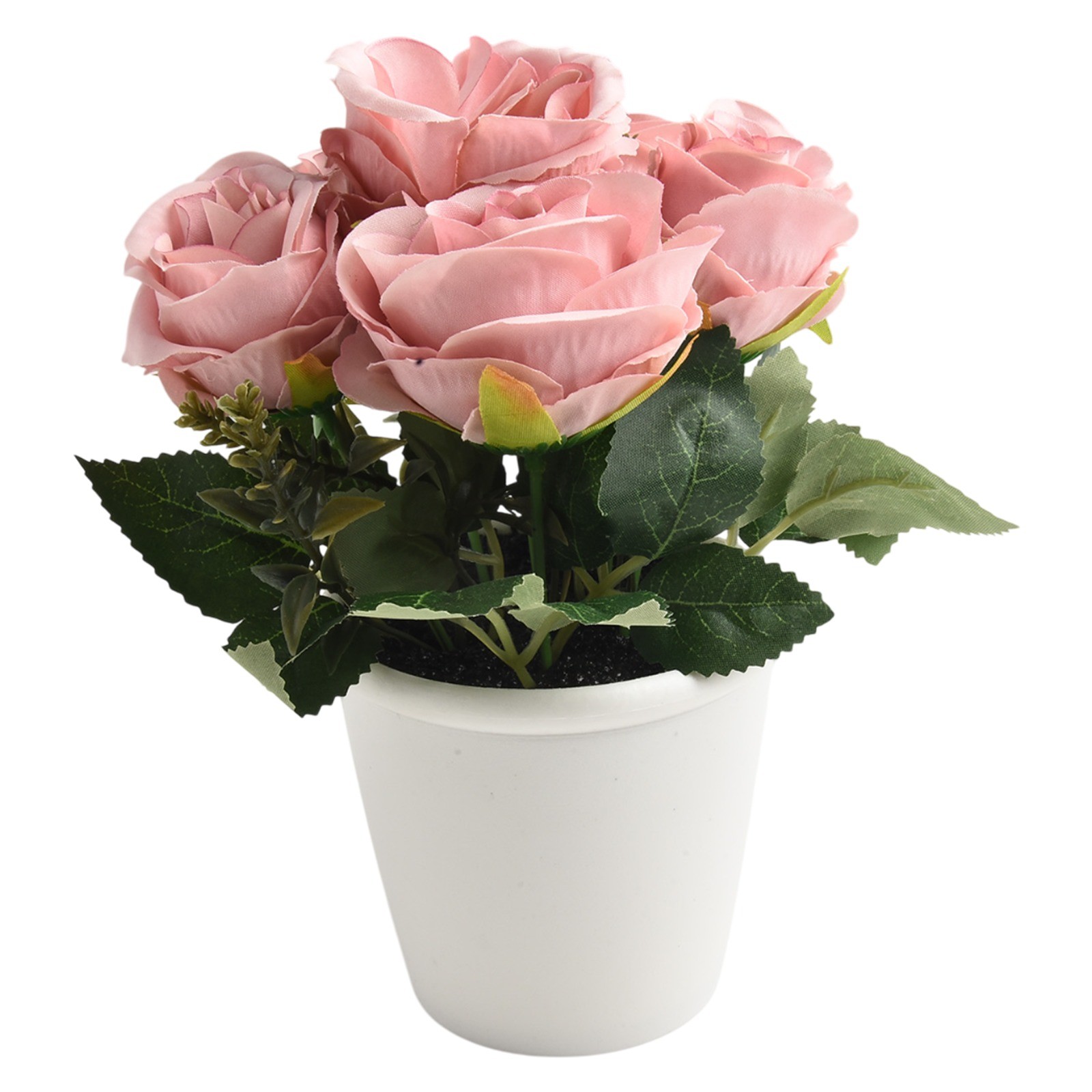 Rosa Fiore Artificiale Piante Feste Squisito Freshing Naturale IN Vaso - Foto 28 di 36