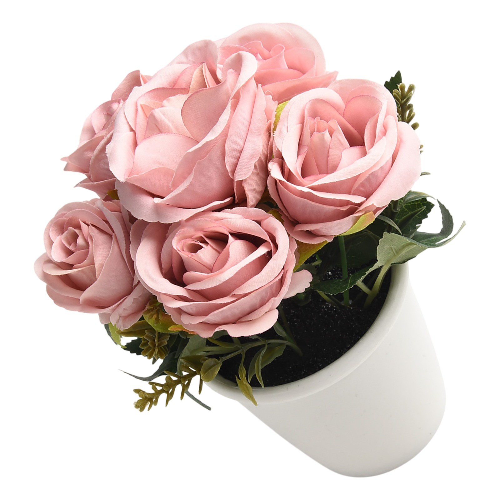 Rosa Fiore Artificiale Piante Feste Squisito Freshing Naturale IN Vaso - Foto 29 di 36
