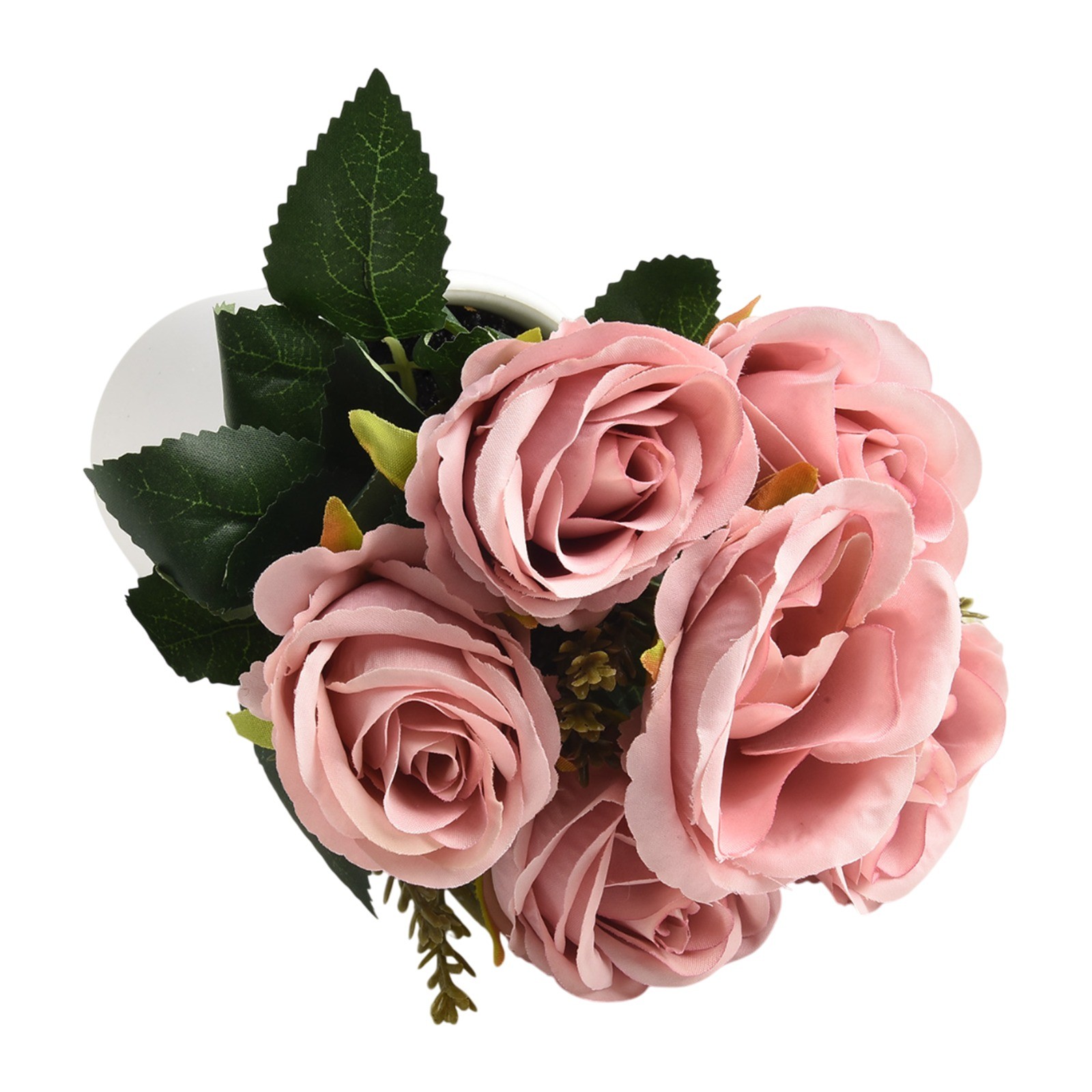 Rosa Fiore Artificiale Piante Feste Squisito Freshing Naturale IN Vaso - Foto 32 di 36