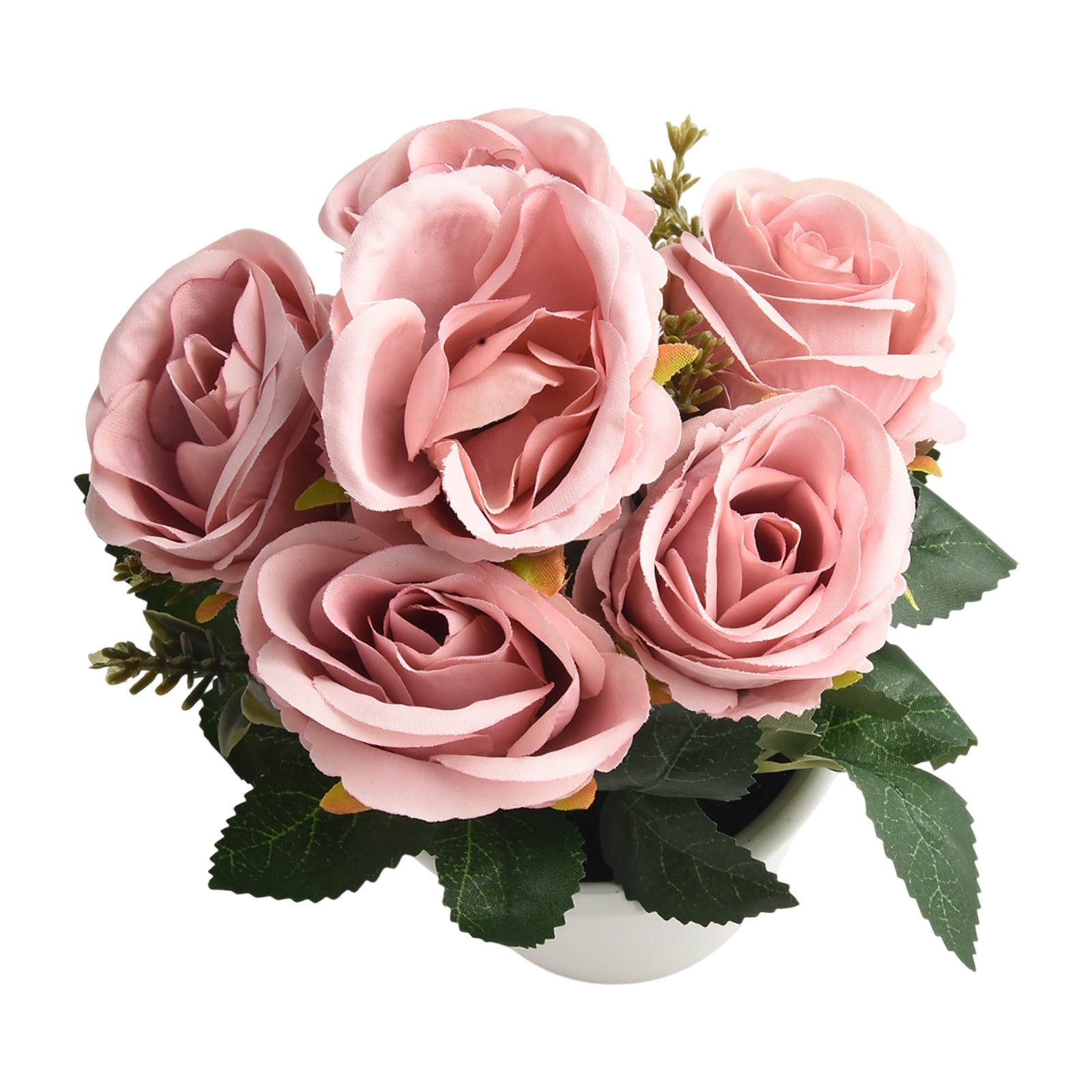 Rosa Fiore Artificiale Piante Feste Squisito Freshing Naturale IN Vaso - Foto 30 di 36