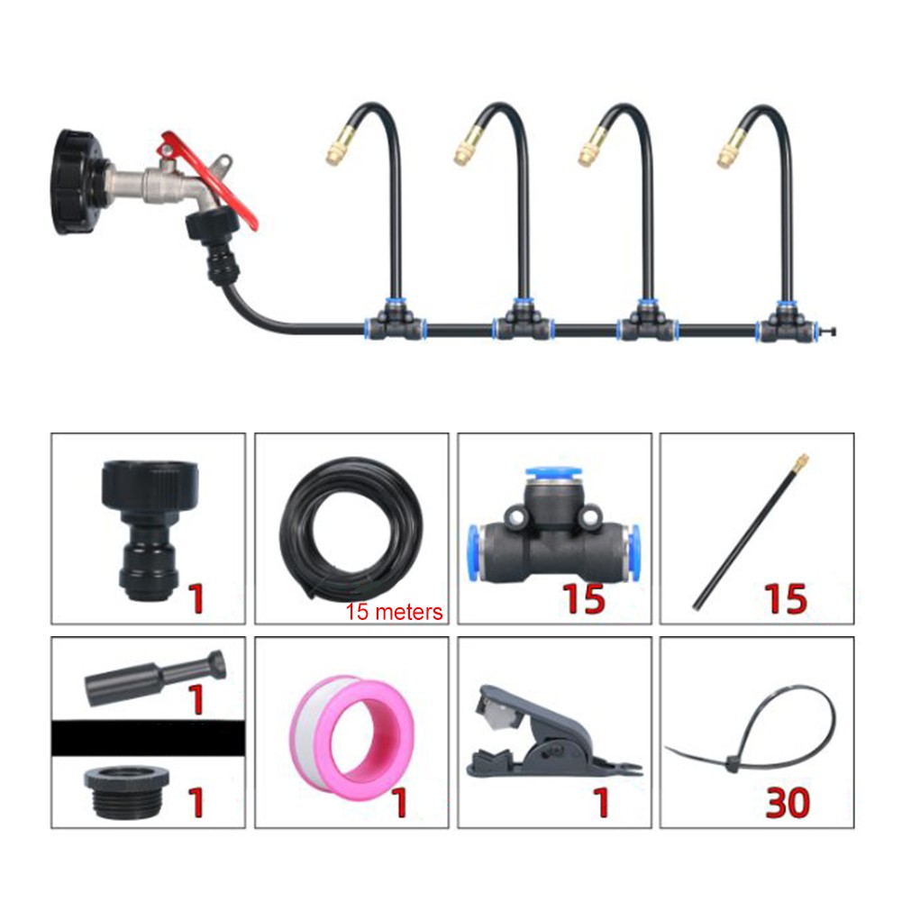 Quick Install Garden Misting System for Automated Watering and Cooling