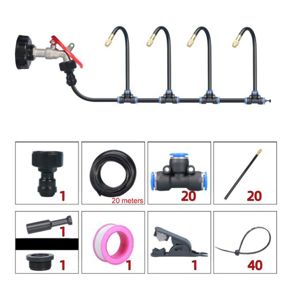 Quick Install Garden Misting System for Automated Watering and Cooling