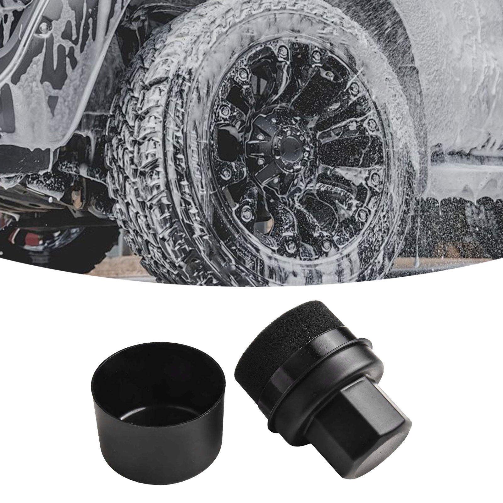 Curved Tire Sponge Brush with Cover for Effective Wheel Polishing and Cleaning - Picture 15 of 38