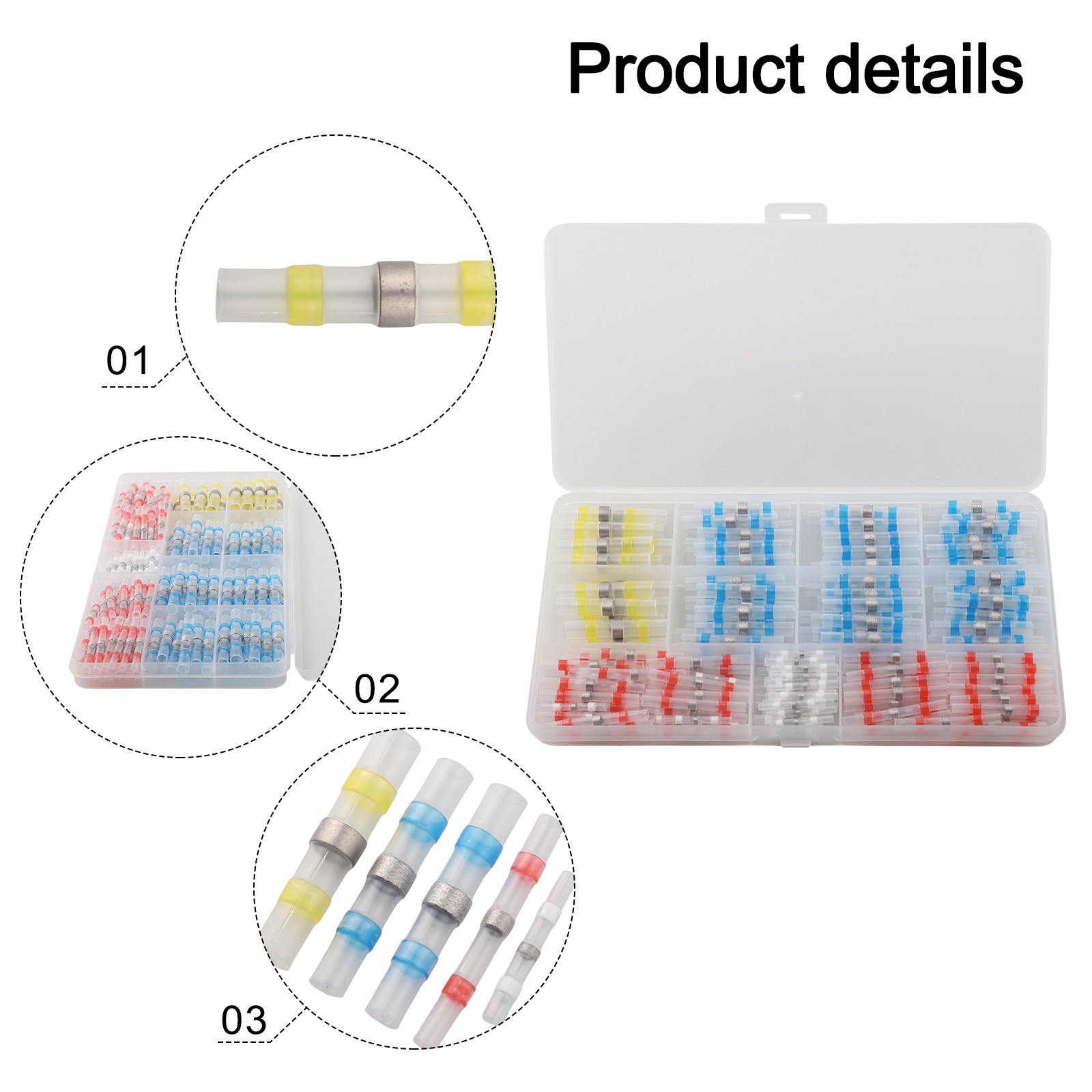 Waterproof Solder Seal Connectors Kit 120 or 200PCS for Vehicles Wiring - Afbeelding 35 van 44