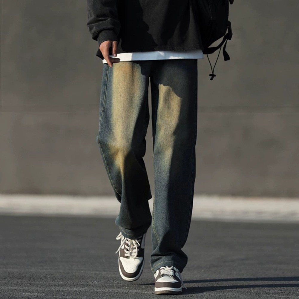 Causal and Stylish Mens Distressed Washed Straight Leg Jeans Collection