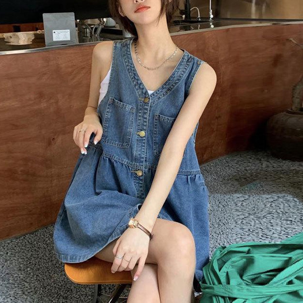 Womens Casual V Neck Overall Dress Stylish and Comfortable Summer Wear - Picture 13 of 32
