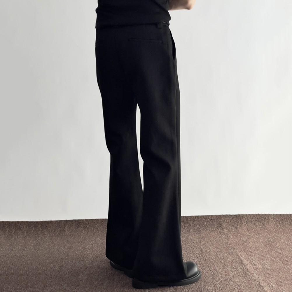Bell Bottom Style Loose Fit Mens Trousers Comfortable Casual Pants in Black - Picture 15 of 48