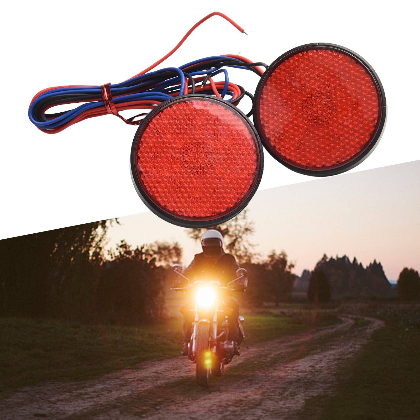 High Visibility 12V Round LED Tail Light Set for Vehicles and Scooters - Picture 16 of 24