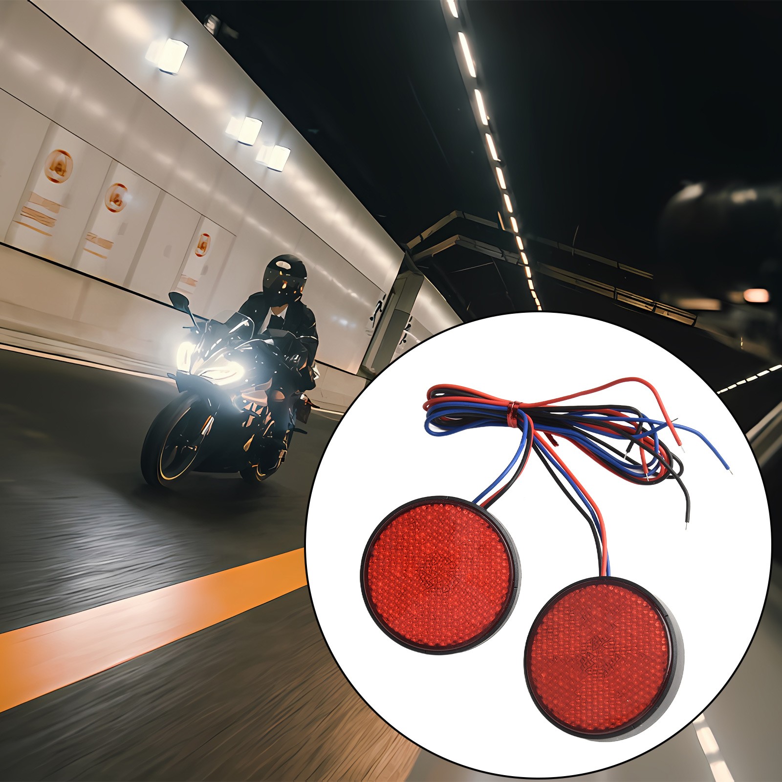 High Visibility 12V Round LED Tail Light Set for Vehicles and Scooters - Picture 14 of 24