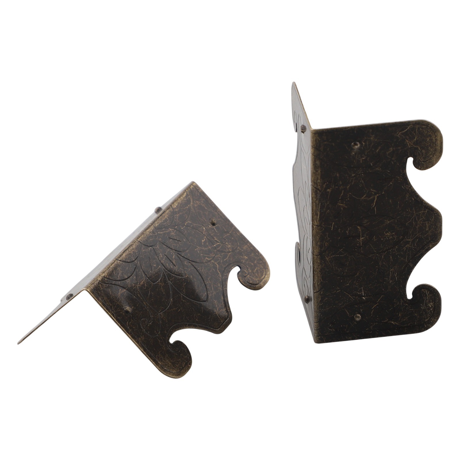 Elegante scatola in legno stile vintage protezioni piedi con staffe in ferro set - Foto 26 di 36