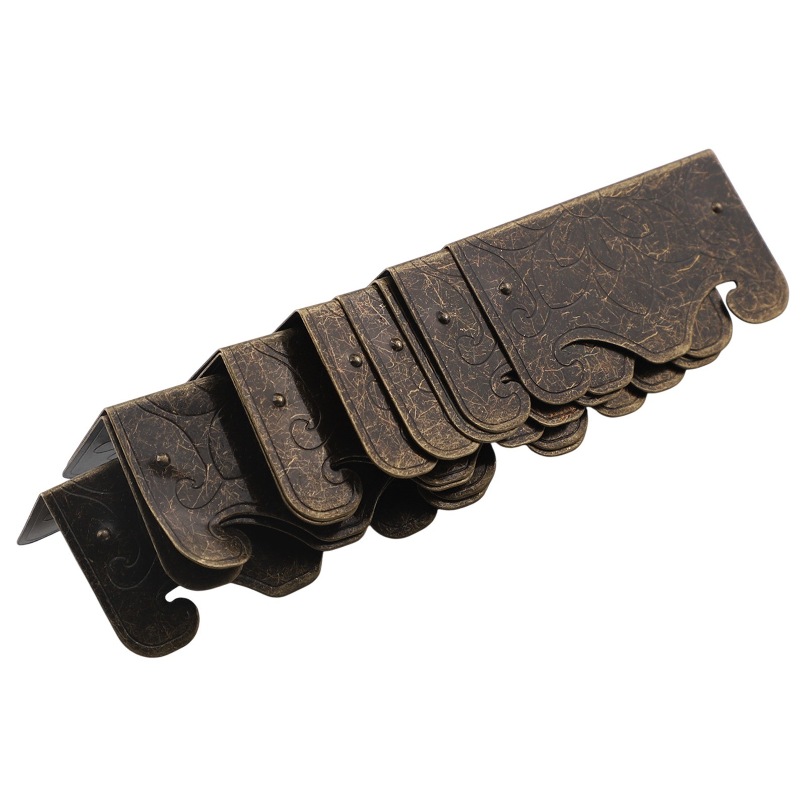 Elegante scatola in legno stile vintage protezioni piedi con staffe in ferro set - Foto 34 di 36