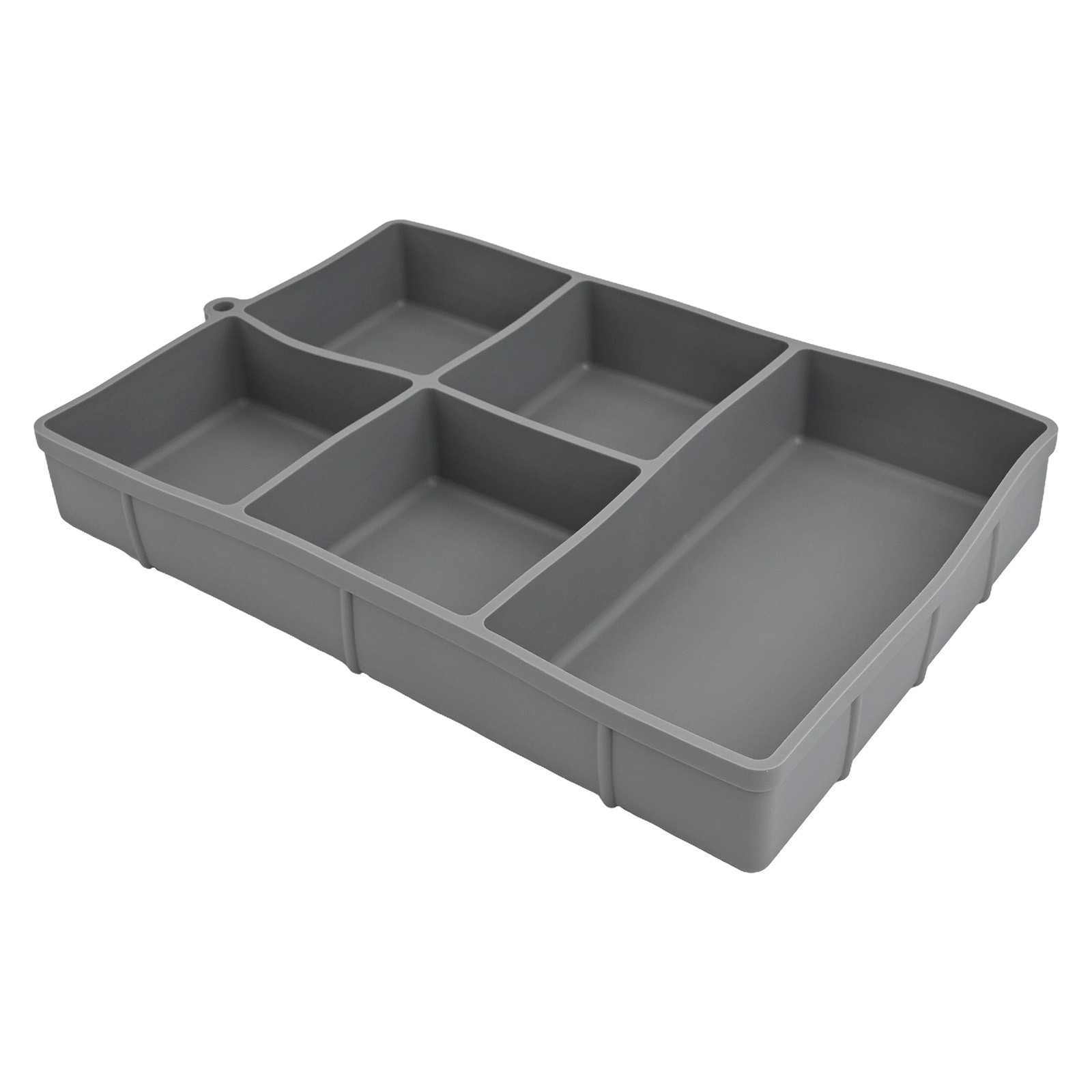 Bandeja de almacenamiento de silicona para aperitivos con 5 compartimentos para
