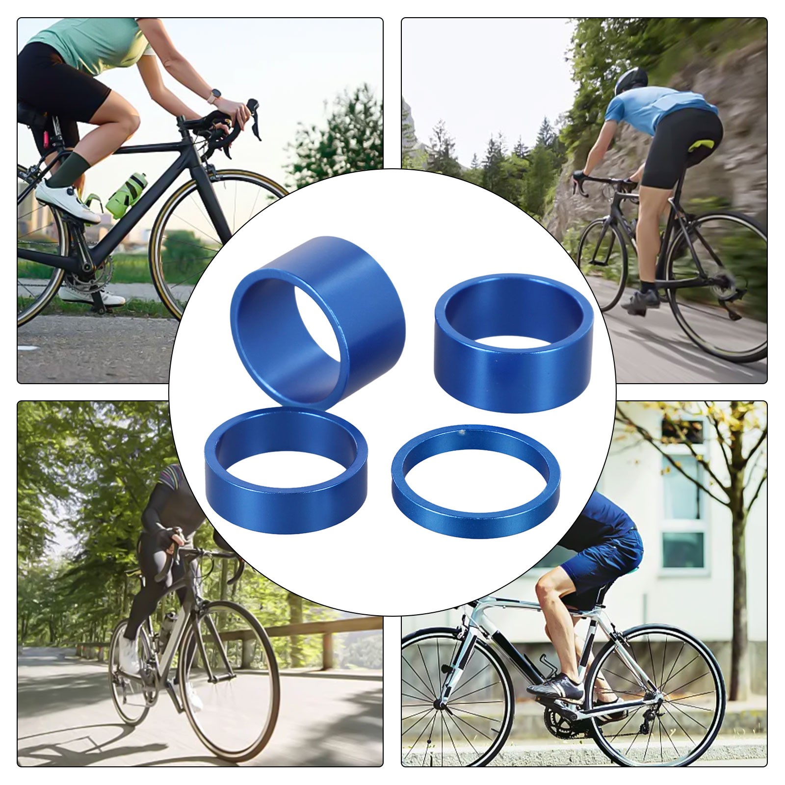 Aluminum Alloy 4Pcs/set Bike Headset Spacer for 28 6mm Front Fork Stem - Imagen 18 de 29