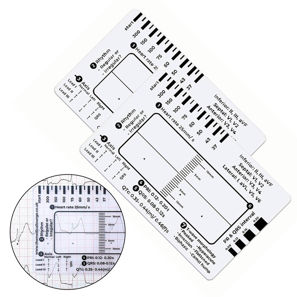 Comprehensive ECG Ruler Featuring 7 Steps for Simplified Data Interpretation