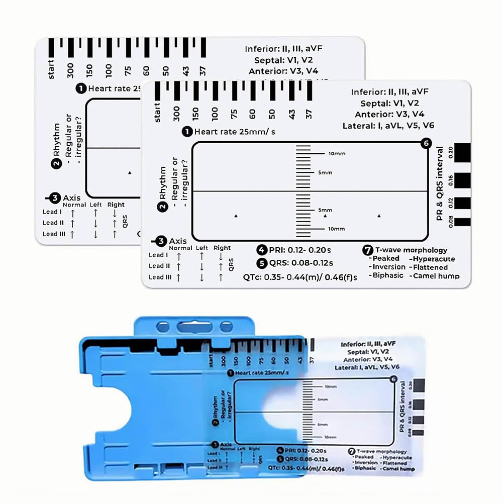 Comprehensive ECG Ruler Featuring 7 Steps for Simplified Data Interpretation