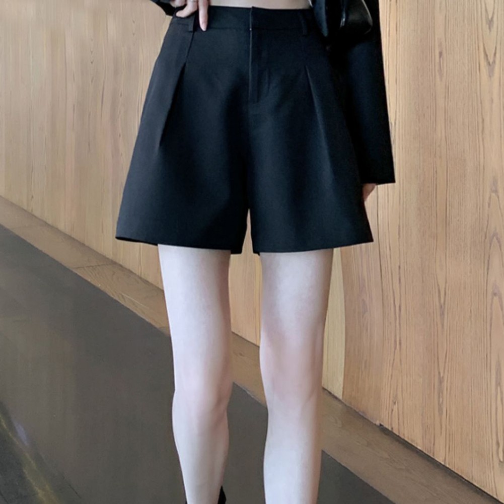 Sophisticated Solid Color Womens Suit Shorts with a Flattering Slim Design - Picture 18 of 44