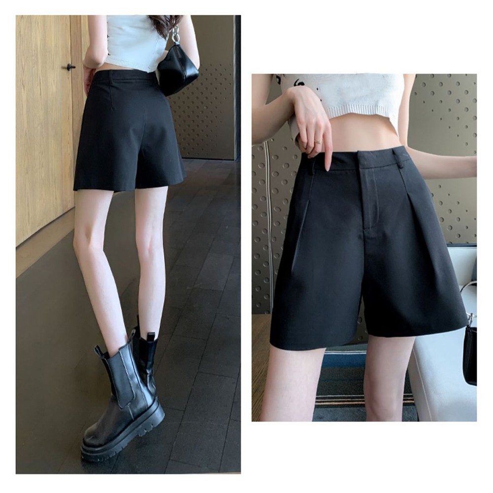 Sophisticated Solid Color Womens Suit Shorts with a Flattering Slim Design - Picture 14 of 44